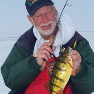 Mr. Walleye Gary Roach with a jumbo perch