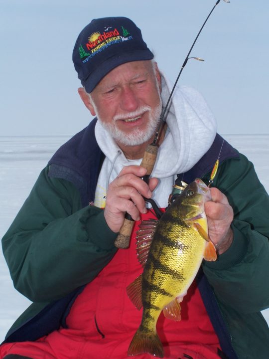Mr. Walleye Gary Roach with a jumbo perch
