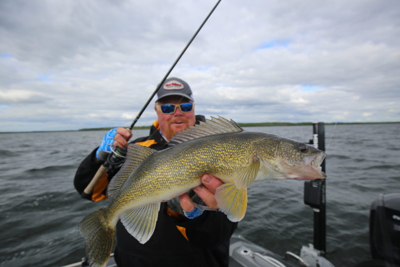 Brian Brosdahl with a walleye he caught on the Rippin' Minnow from Northland Fishing Tackle