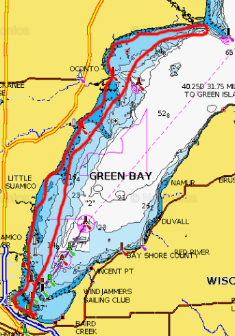 Lake Map of Green Bay