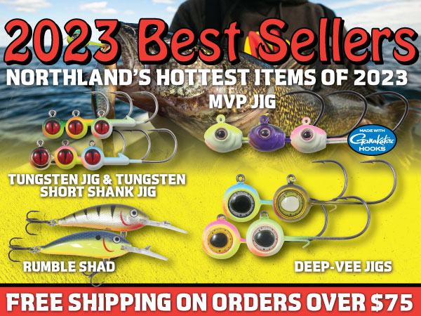 Northland Fishing Tackle 2023 Best Selling walleye jigs and crankbait.
