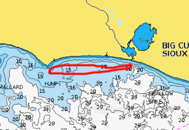 Pigeon River inlet to Lake Winnibigoshish on the lake map.