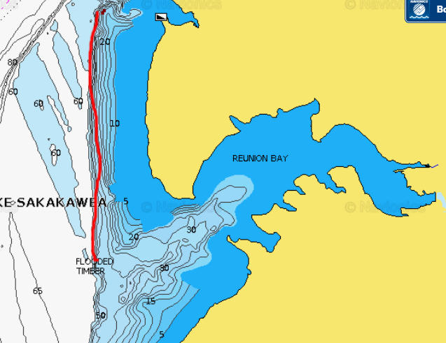 Main lake section just outside of Reunion Bay on Lake Sakakawea, ND.