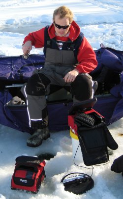 Ice Fisherman Using a Flasher