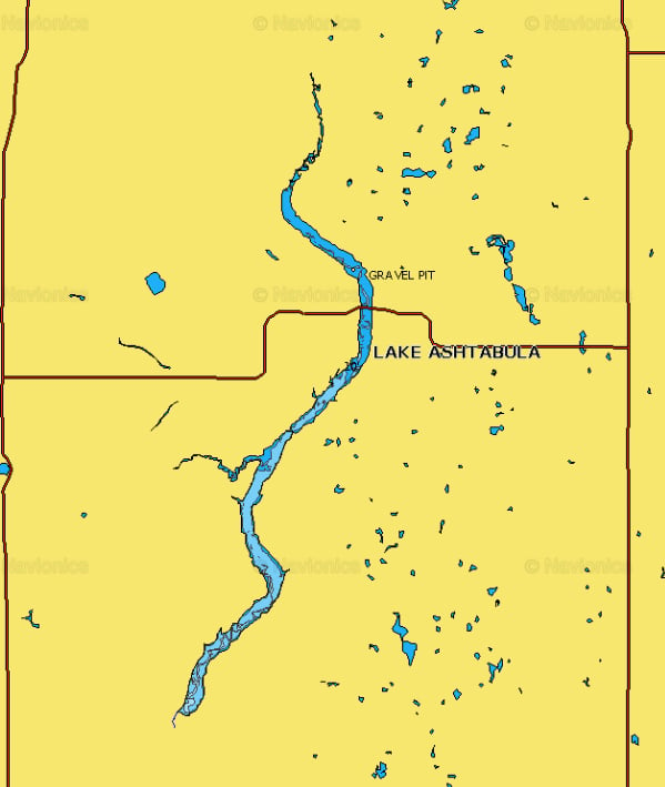 Lake Ashtabula, North Dakota lake map.