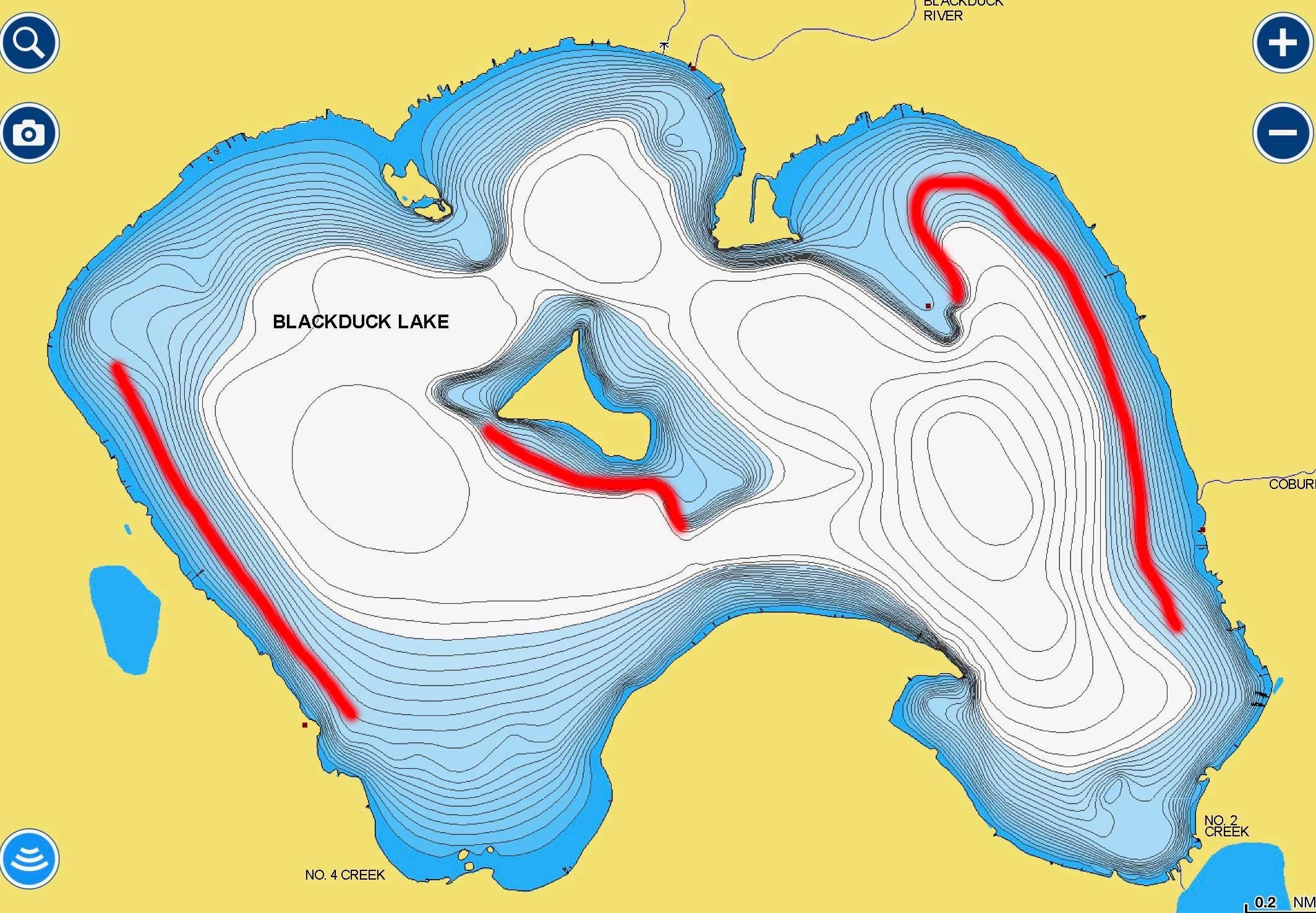 Key fishing holding sections of Blackduck Lake in Minnesota to try.