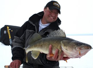 Tony Roach ice fishing walleye