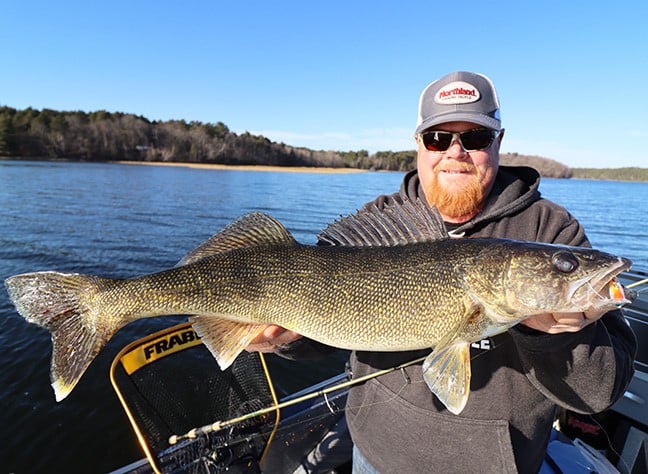 Brian 'Bro' Brosdahl with a walleye he caught on the Rumble Shad crankbait