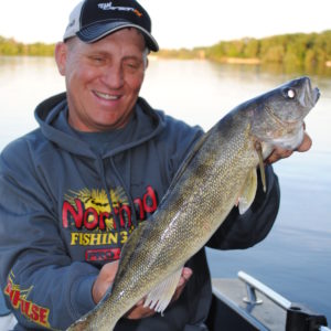 Mike Frisch with a skinny walleye