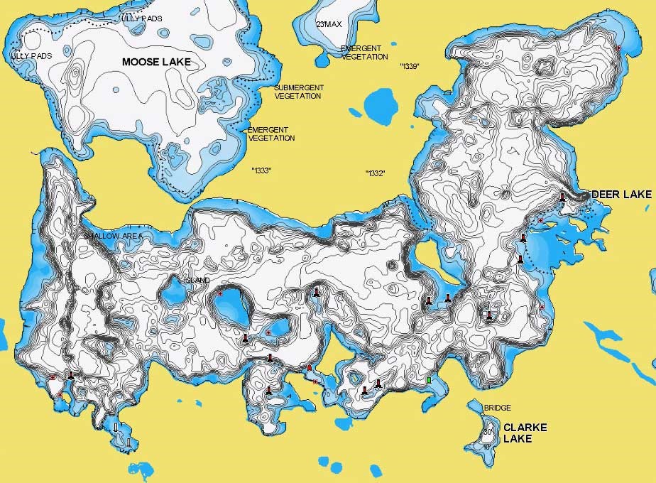 Deer Lake, Minnesota lake map