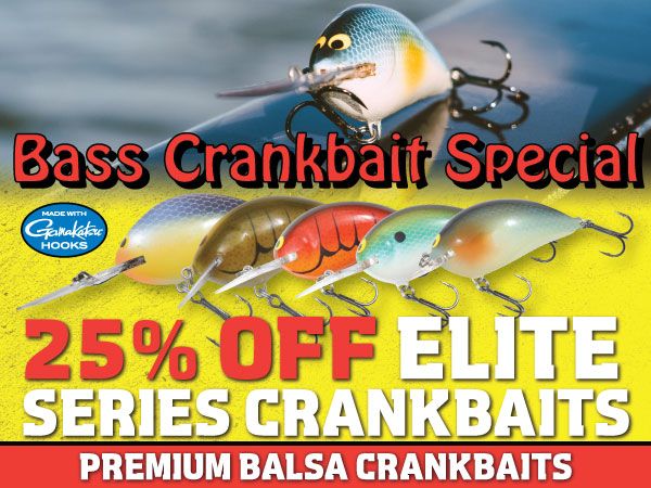 Northland Fishing Tackle Elite Series bass crankbaits, 25% off sale.
