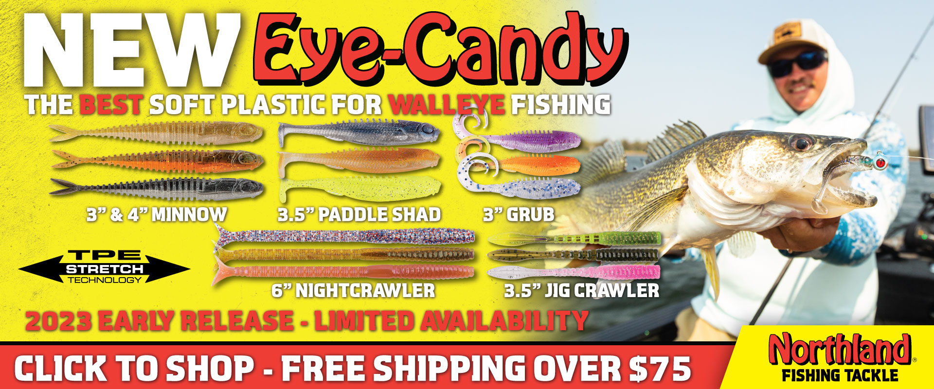 Northland Fishing Tackle Eye-Candy soft plastics baits, walleye fishing plastics