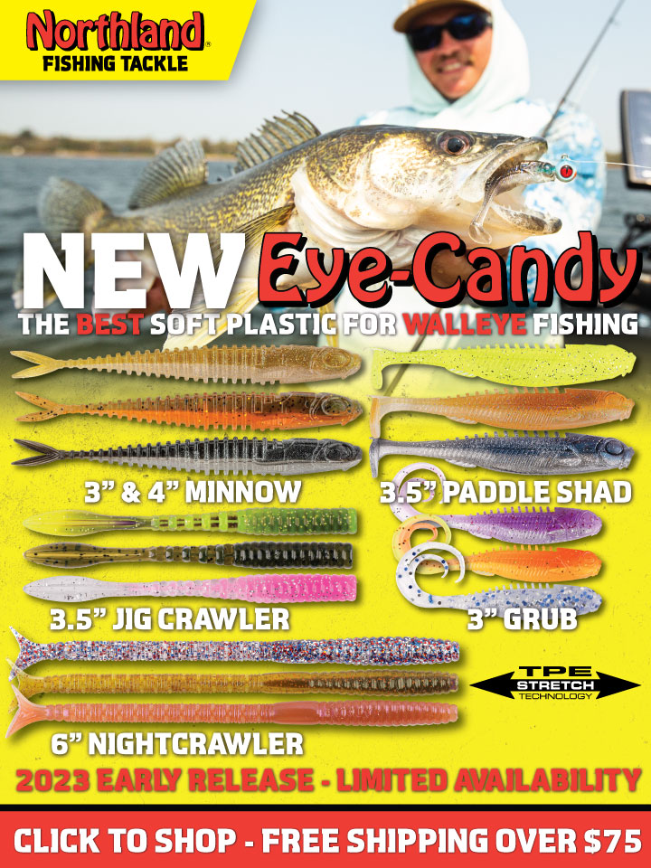 Northland Fishing Tackle Eye-Candy soft plastics baits, walleye fishing plastics