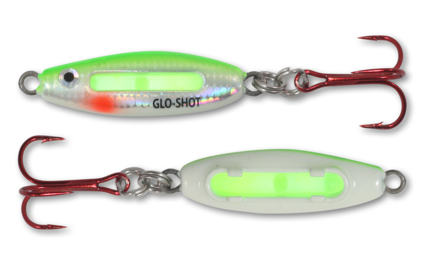 Glo-Shot Fire-Belly Spoon in UV Glo Perch color