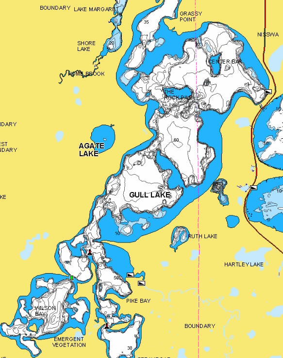 Gull Lake lake map