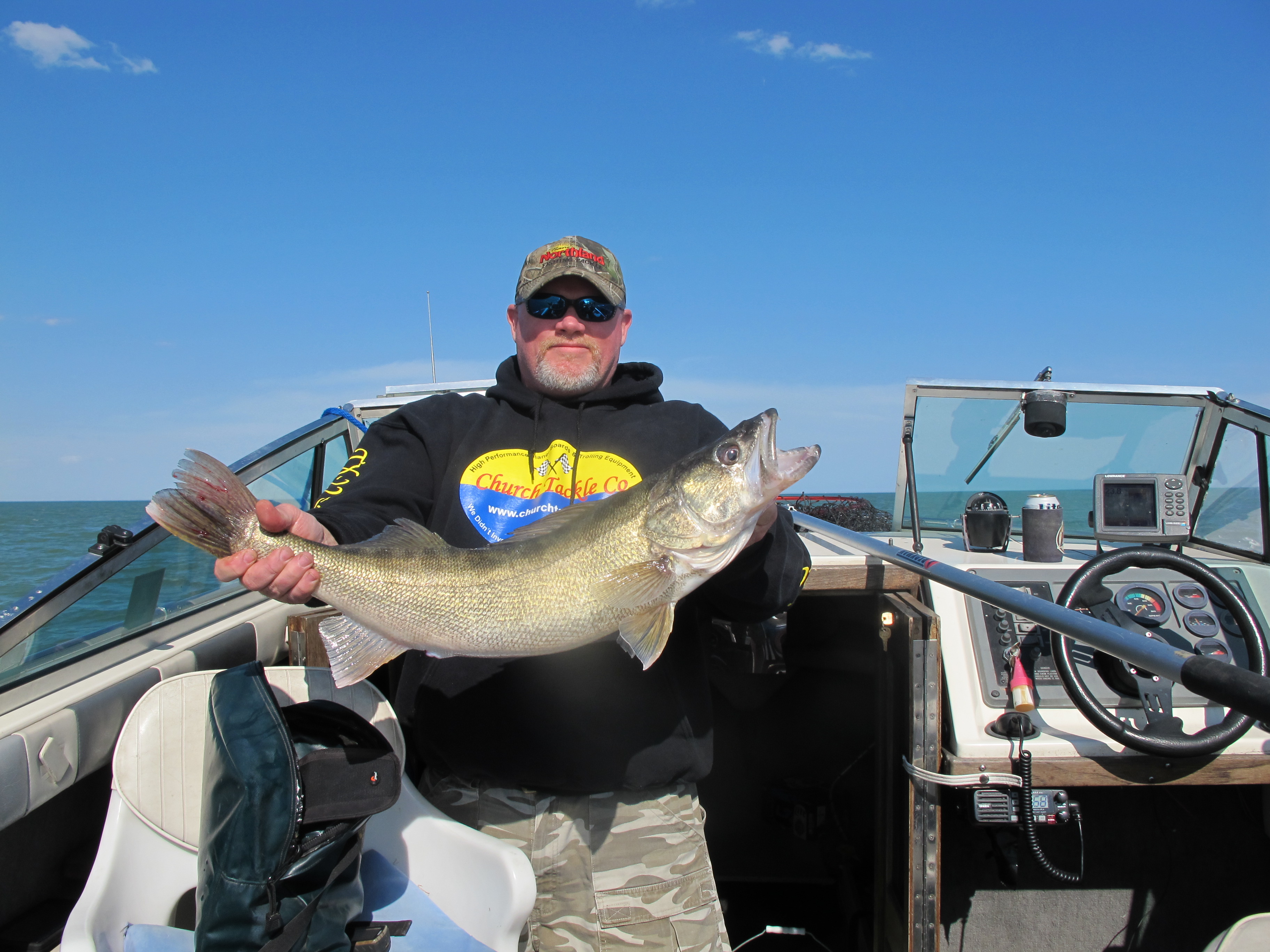 Chuck Mason with a hair jig walleye