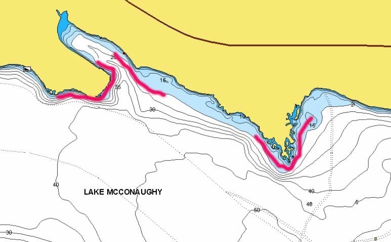 Points on Lake McConaughy, NE highlighted.
