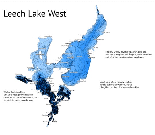Leech Lake West map