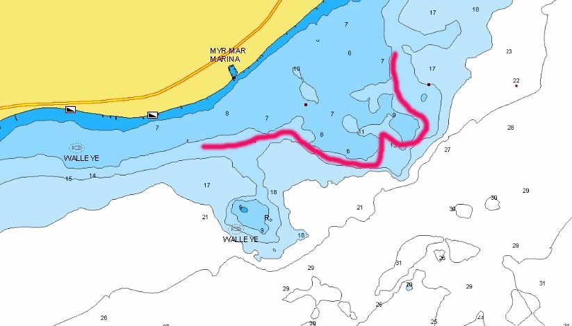 The Myr Mar Reef area on Mille Lacs Lake, MN.