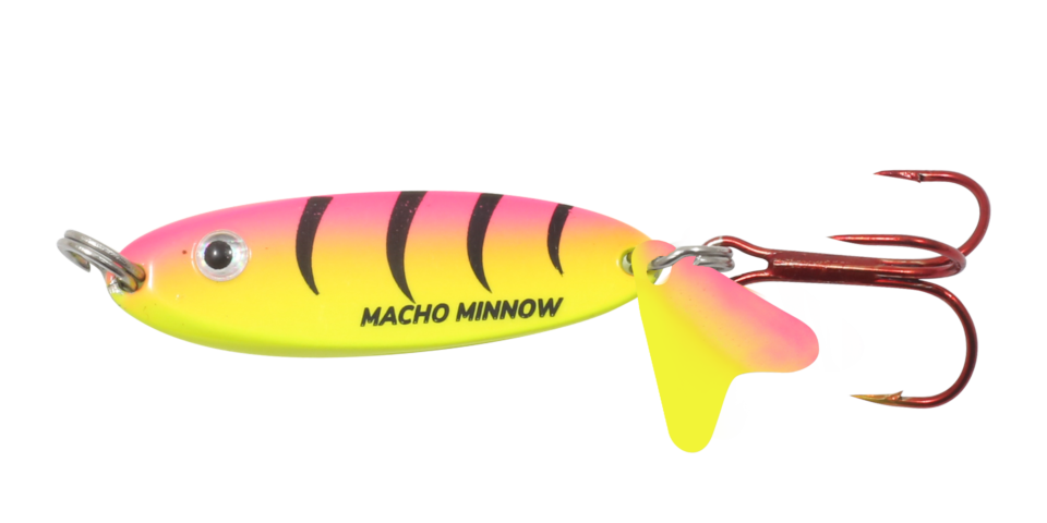 Macho Minnow Spoon in Bubblegum Tiger color