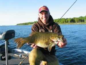 Chip Leer shows off a brute smallmouth bass.