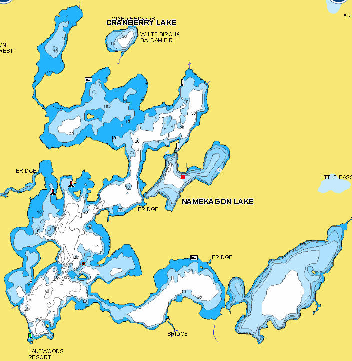 Lake Namekagon lake map