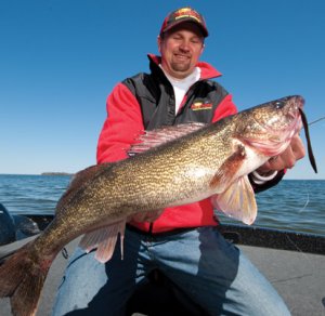 Steve Mattson with a walleye he caught on the Impulse Rig'N Leech