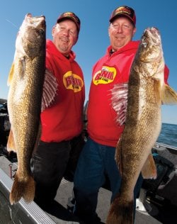 Scott & Marty Glorvigan with two big walleyes caught on the Impulse Smelt Minnow