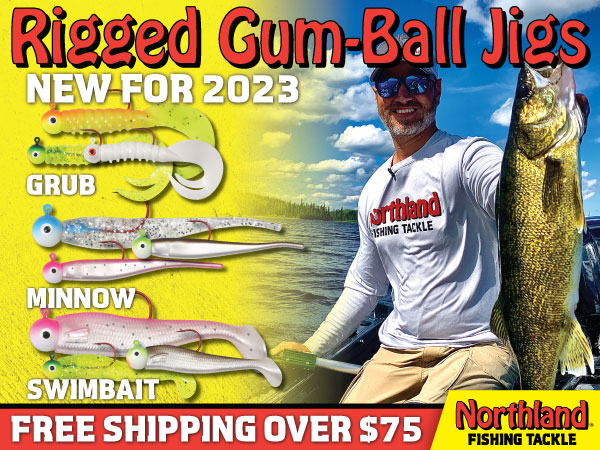 Northland Fishing Tackle Rigged Gum-Ball Jigs in stock and ready for open water fishing.