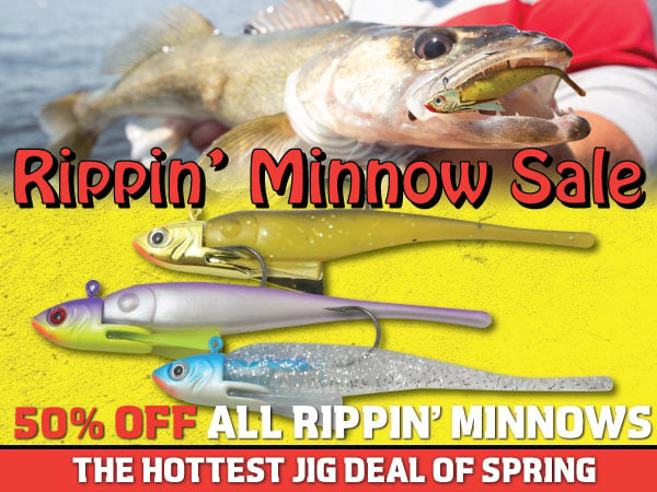 Northland Fishing Tackle Rippin' Minnow sale, 50% off all Rippin' Minnows.
