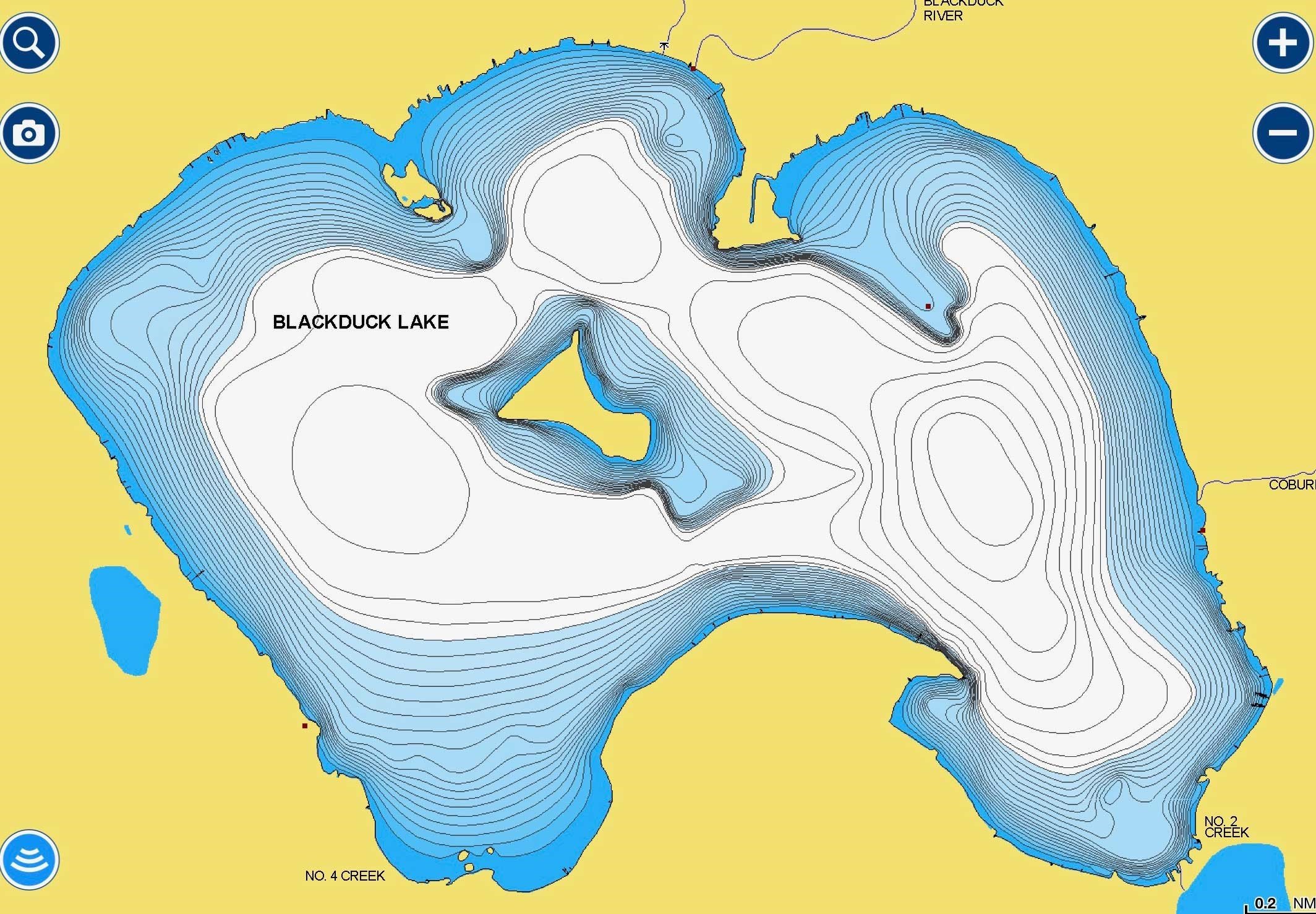Map of Blackduck Lake in Minnesota.