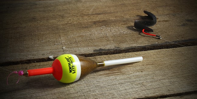 Lite-Bite Slip Bobber with a hook and leech