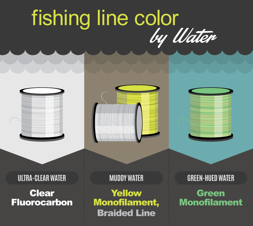Graphic showing the different color of fishing lines