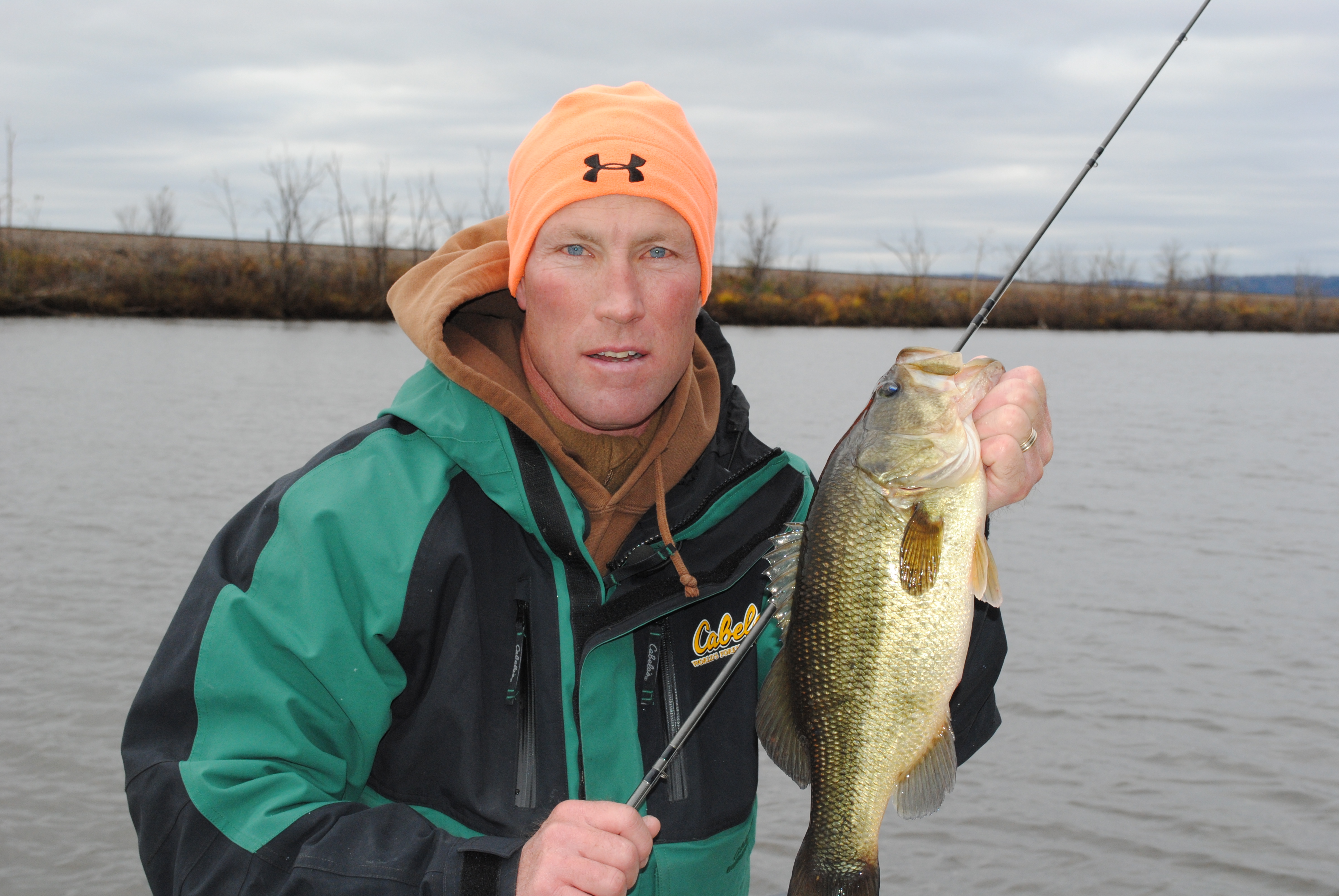 Terry Fitzpatrick with a big fall largemouth bass.