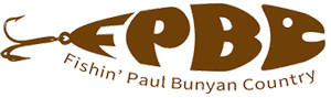 Fishing' Paul Bunyan Country logo.