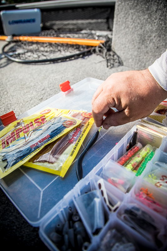 A walleye fisherman's tackle box.