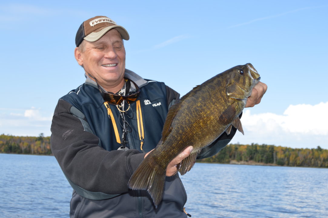 Mike Frisch with maybe his best-ever smallmouth taken on Kabetogama Lake in northern Minnesota