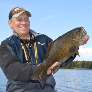 Mike Frisch with maybe his best-ever smallmouth taken on Kabetogama Lake in northern Minnesota