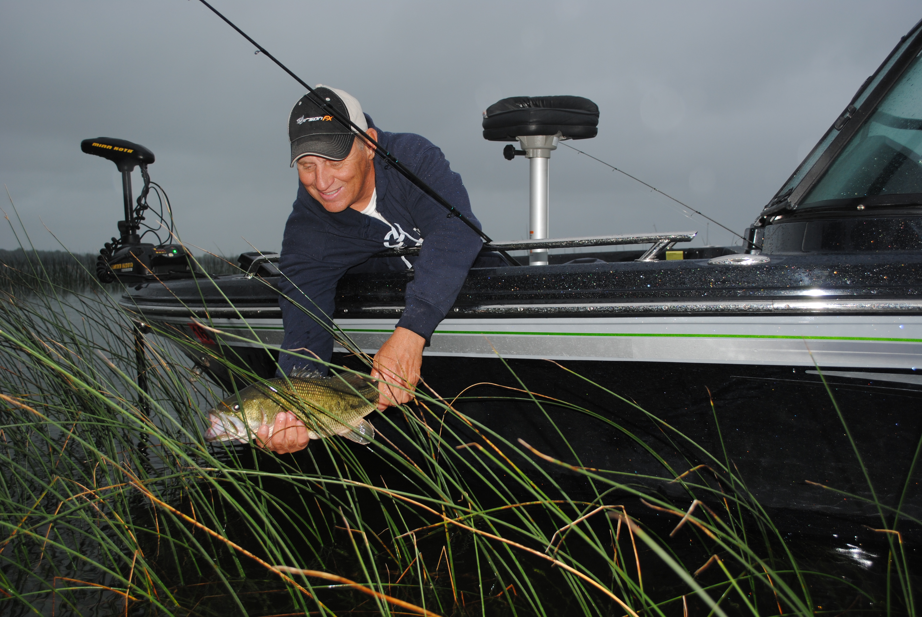 Mike Frisch with a topwater largemouth bass