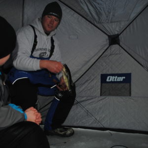 mid-winter ice-fishing