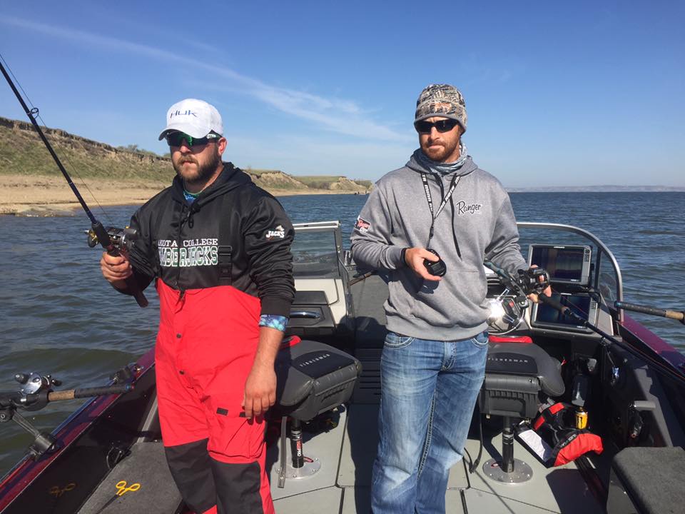 Duane Hjelm and am angler fishing Lake Sakakawea