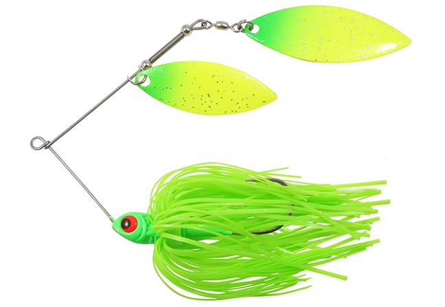 Northland Fishing Tackle Reed Runner Tandem Willowleaf spinnerbait in the Parakeet color