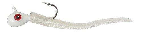 Rigged Tungsten Bloodworm (Glo White)