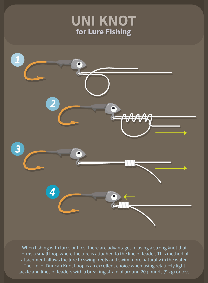 Graphic of how to tie the Uni Knot.
