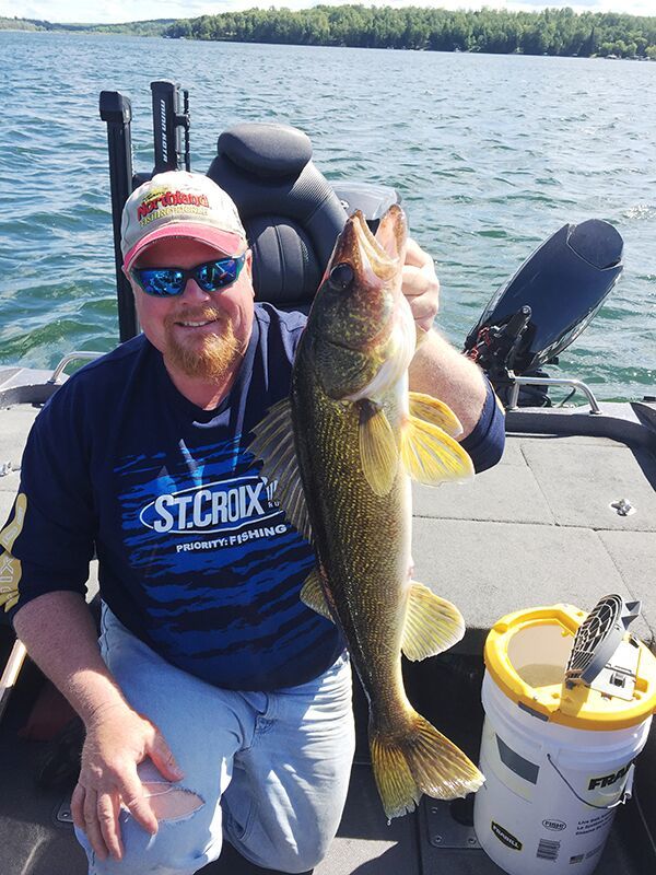 Brian "Bro" Brosdahl with a Leech Lake walleye.